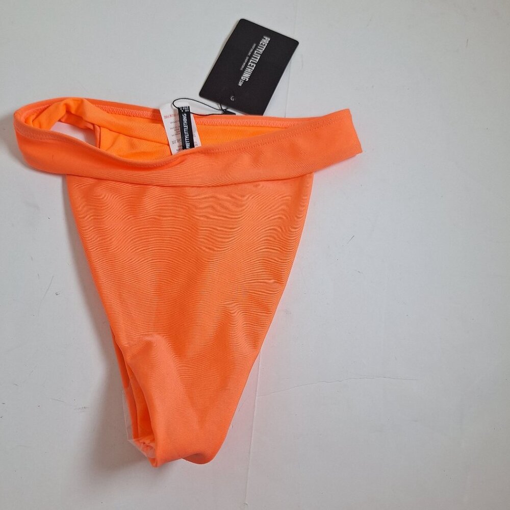 NWT Pretty Little Things High Cut Orange Bikini Bottom size 0